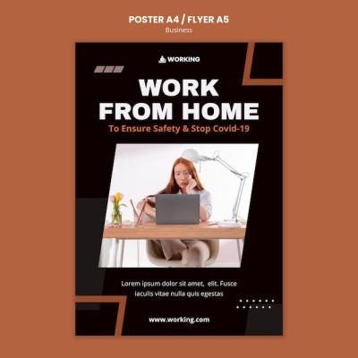 Work from Home Poster Template – Free to Download