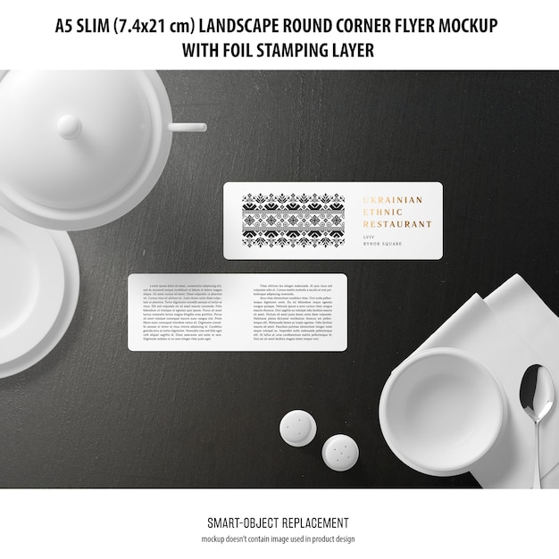 A5 Slim Landscape Flyer Mockup – Free Download