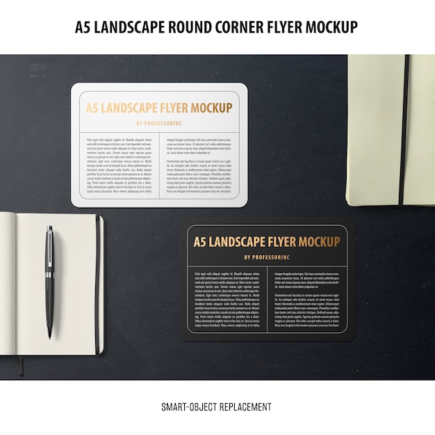 A5 Landscape Flyer Mockup – Free Download