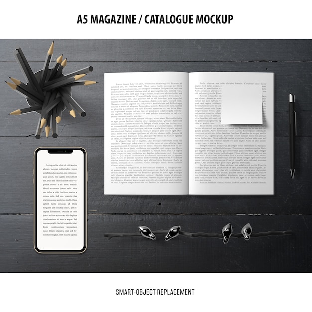 Magazine Catalogue Mockup – Free Download