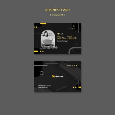 Flat Design E-Commerce Business Card Template – Free Download