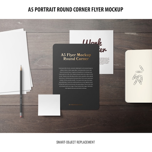 A5 Round Corner Flyer Mockup – Free Download