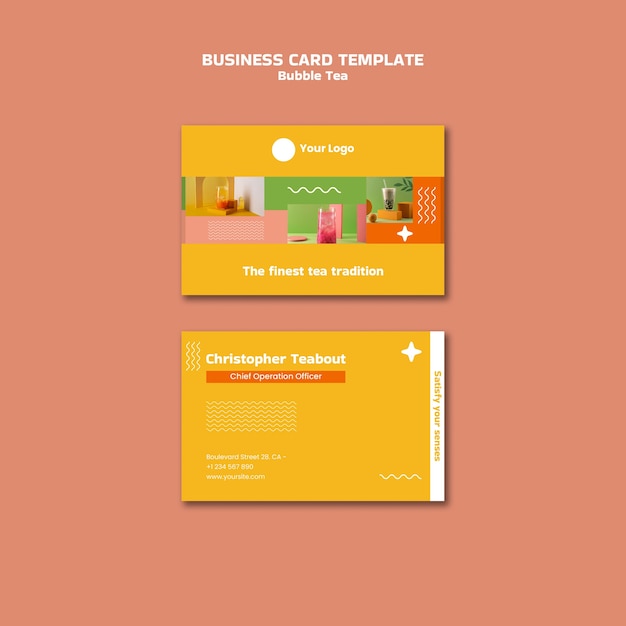 Bubble Tea Flat Design Template – Free Download