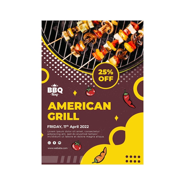 American Grill Vertical Flyer Template – Free Download