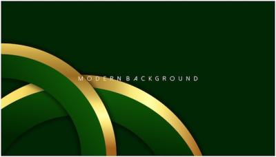 Luxury Abstract Geometric Background with Green Overlay and Gold Stripes – Free Download