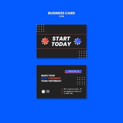 Gym and Fitness Horizontal Business Card Template – Free Download