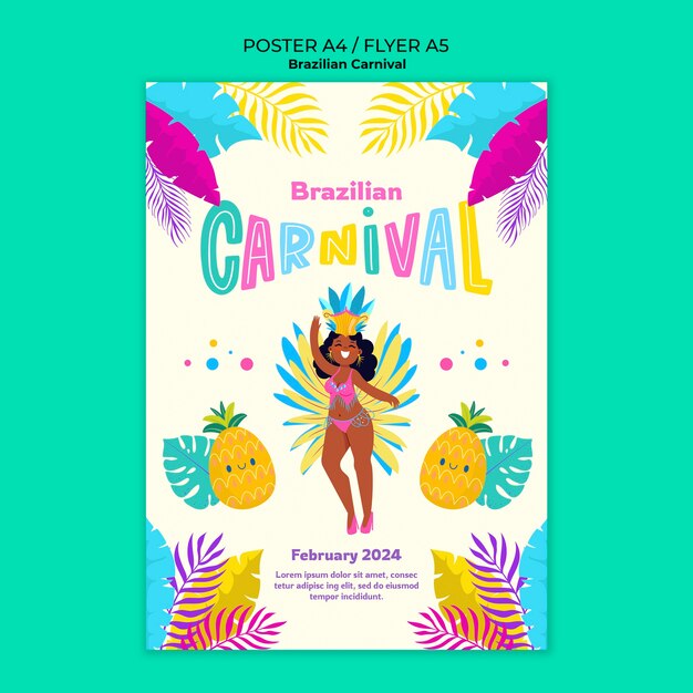 Brazilian Carnival Celebration Poster – Free Download