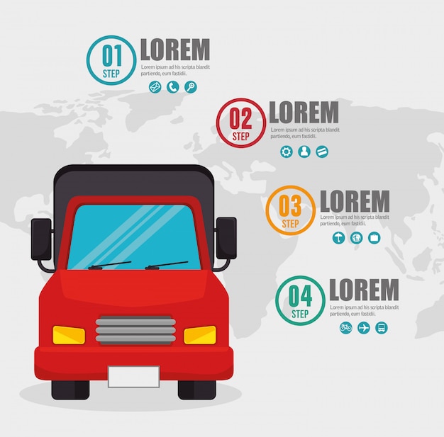 Truck Transport Infographic Card for Free Download