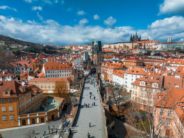 Panoramic Aerial View of Old Town Pier Architecture in Spring – Free to Download