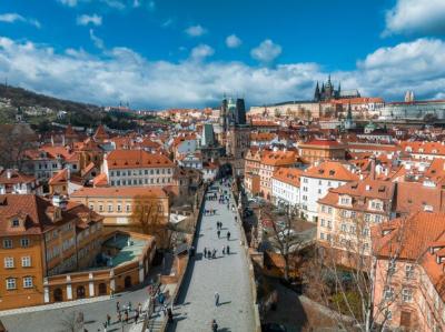 Panoramic Aerial View of Old Town Pier Architecture in Spring – Free to Download