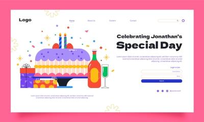 Birthday Celebration Landing Page Template – Free to Download