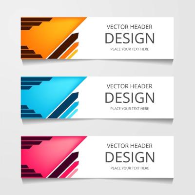 Modern Abstract Design Banner Templates with Colorful Layouts – Free Download