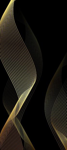 Abstract Black Background with Wavy Lines – Free Download