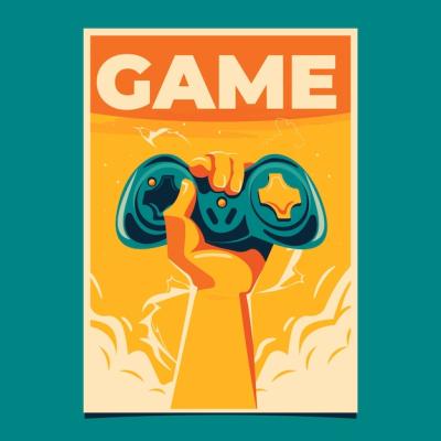 Hand Drawn Retro Gaming Poster Design – Free Download