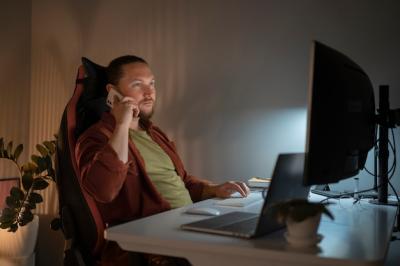 Man Working Late at Night – Free Stock Photo for Download