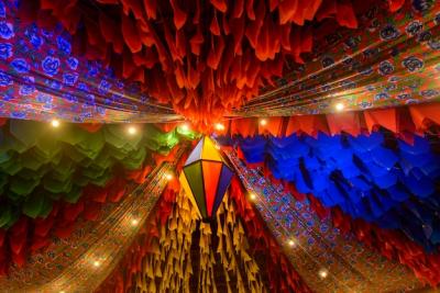 Colorful Flags and Balloon Decorations for the Saint John Festival in Northeast Brazil – Free Download