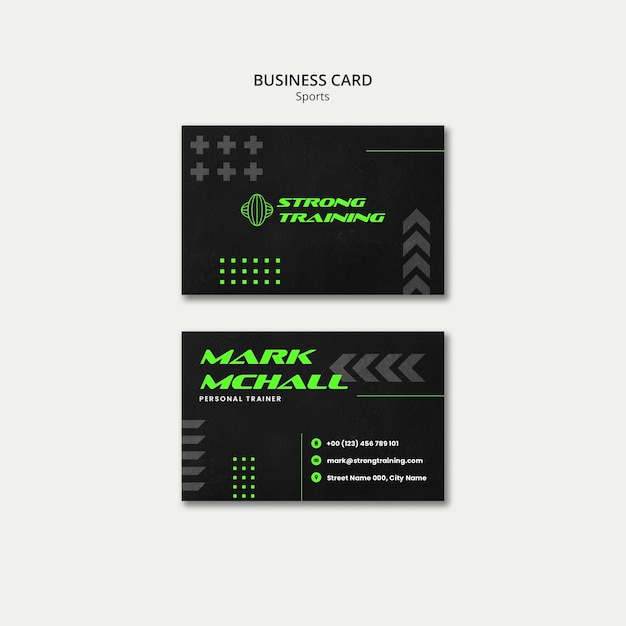 Neon Green Biking Horizontal Business Card Template – Free Download