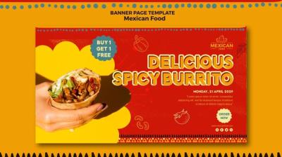 Mexican Food Restaurant Banner Template – Free Download