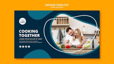 Cooking at Home Banner Concept – Download Free Stock Photo