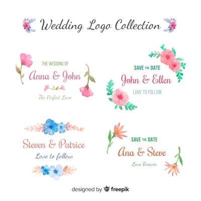 Hand Drawn Wedding Logo Collection for Free Download