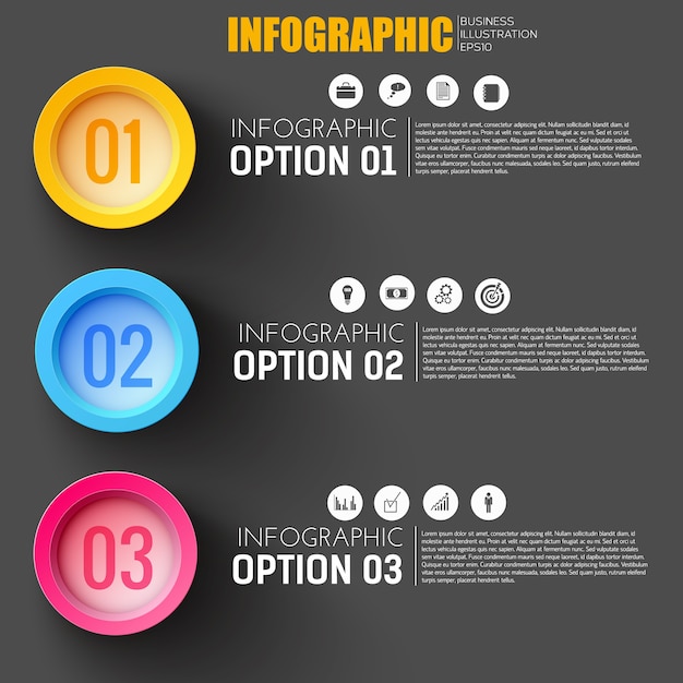 Business Development Infographic Template with Icons and Option Buttons – Free Download