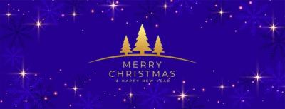 Shiny Merry Christmas Purple Banner with Snowflake Decoration – Free Download