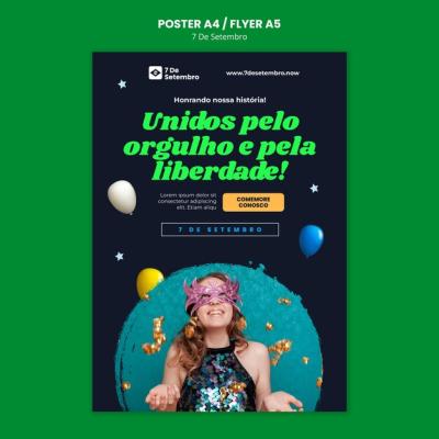 Vertical Poster Template for Brazil Independence Day Celebration – Free Download