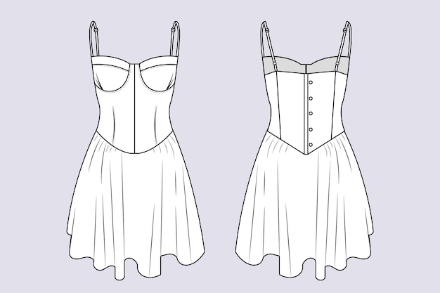 Hand Drawn Dress Outline Illustration – Free Download