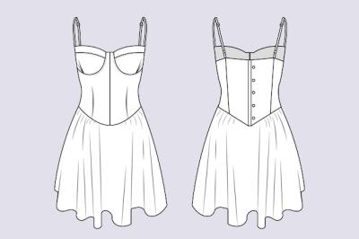 Hand Drawn Dress Outline Illustration – Free Download