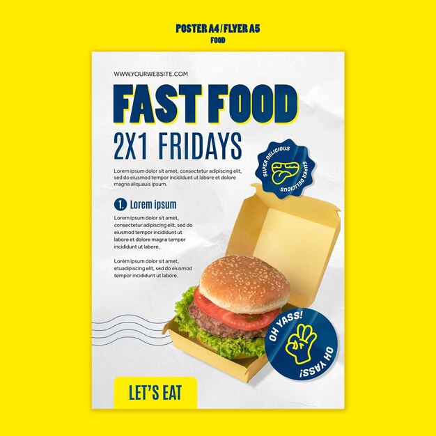 Delicious Fast Food Poster Template – Free Download