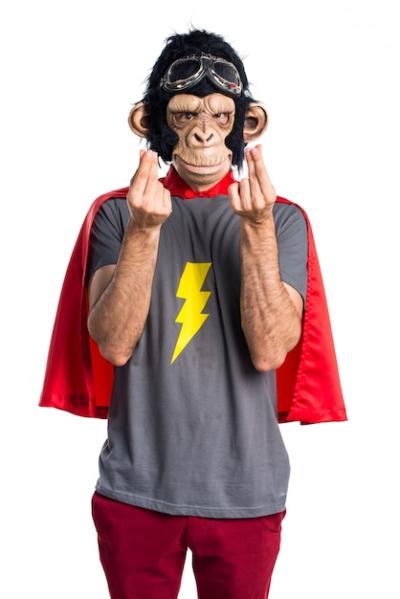 Superhero Monkey Man Making Money Gesture – Free Download