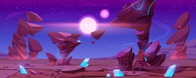 Fantasy Alien Planet Landscape for Space Game – Free Download