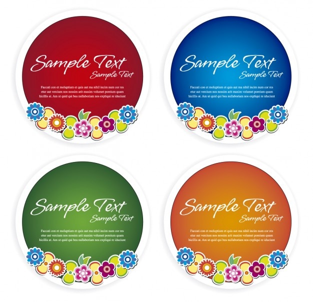 Circular Floral Badges – Free Download