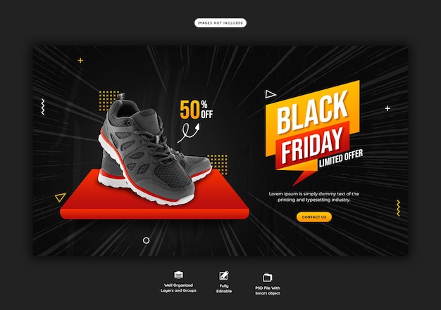 Black Friday Super Sale Web Banner Template – Free Download