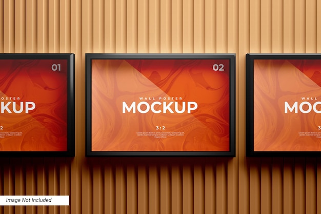 Wood Panel Background Wall Poster Mockup – Free to Download