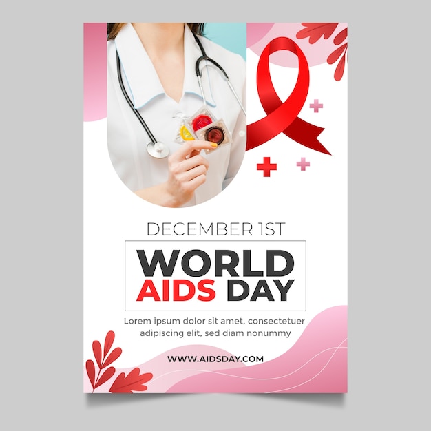 Vertical Poster Template for World AIDS Day – Free to Download