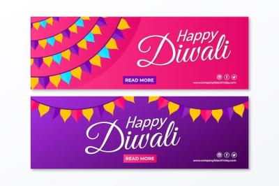 Diwali Banners Template for Festive Celebrations – Free Download