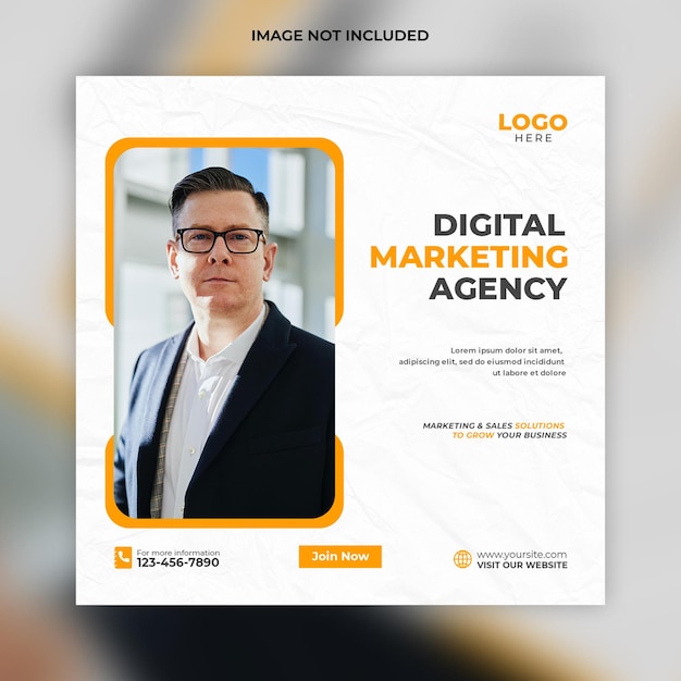 Digital Marketing Social Media Post and Corporate Web Banner Template – Free Download