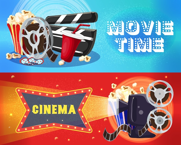 Bright Cinema Horizontal Banners – Free Download