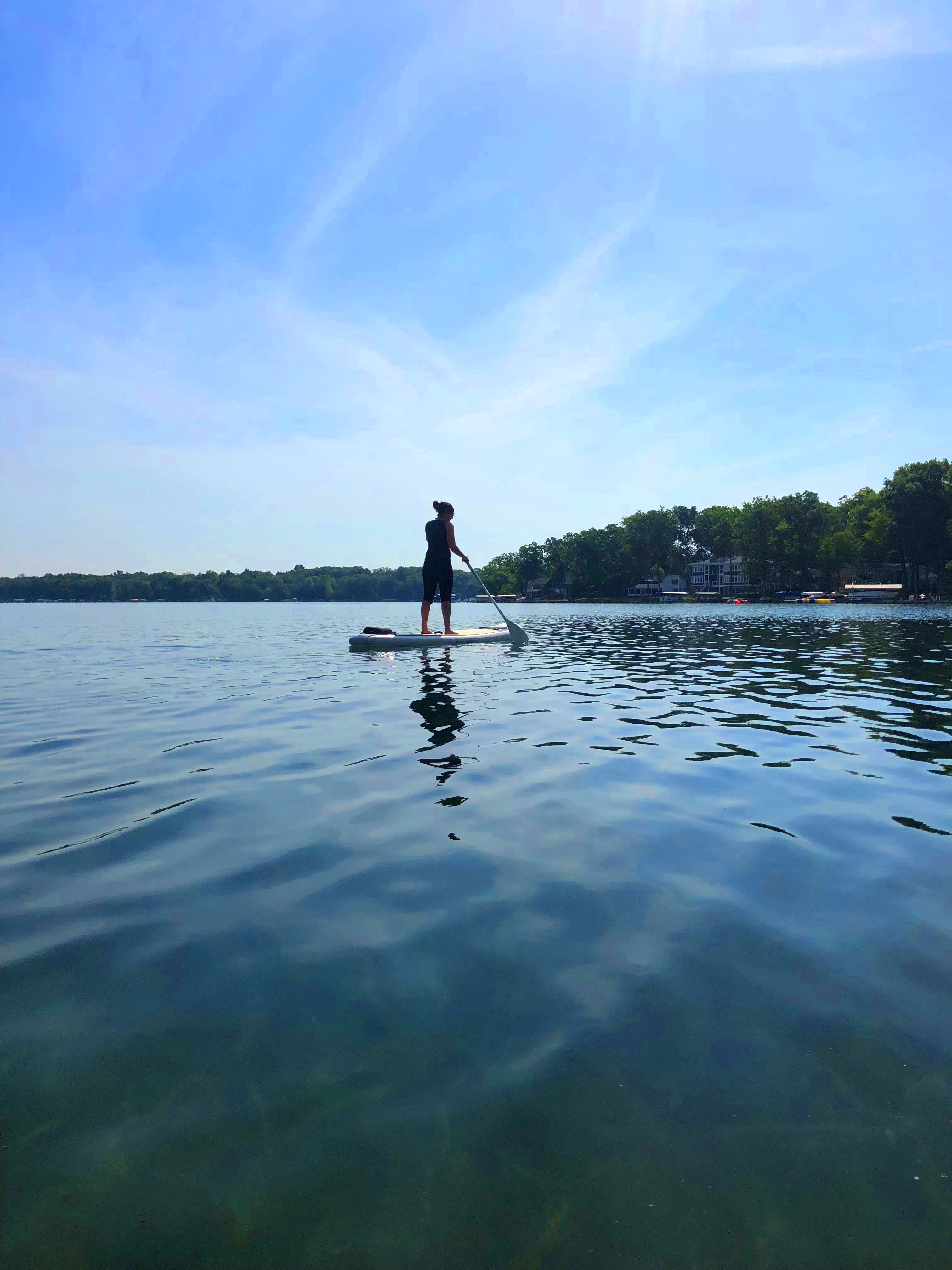 Paddle boarding on Gull Lake MI Paddle boarding Paddle board yoga 