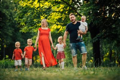 Family Portrait Captured in Long Shot – Free Download