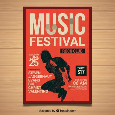 Festival Poster Design Featuring a Musician – Free Download