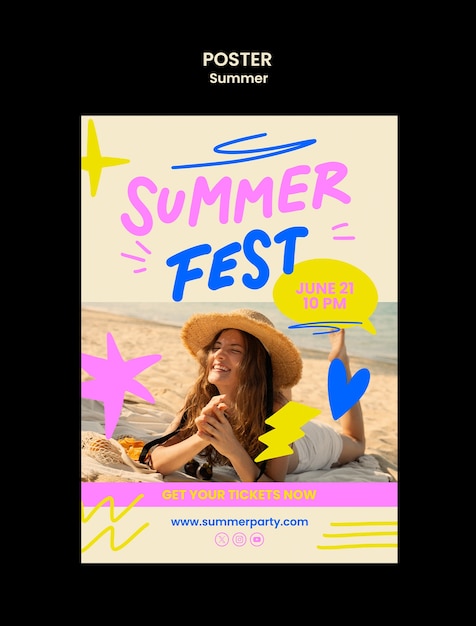 Summer Party Template Design – Free Download