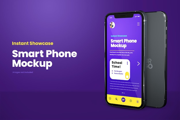 Premium Smartphone Mockup on Purple Background – Free Download