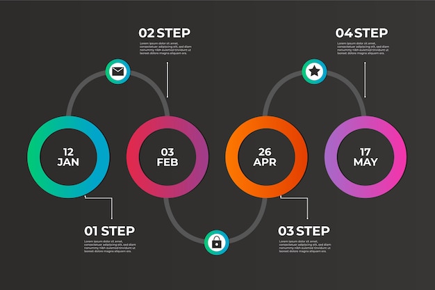 Gradient Infographic Steps Template – Free Download