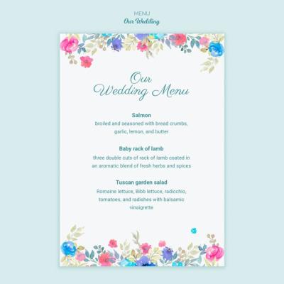 Vibrant Wedding Concept Menu PSD Template – Free Download