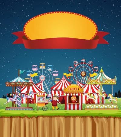 Circus Scene with Sign Template in the Sky – Free Stock Photo, Download Free Stock Photo