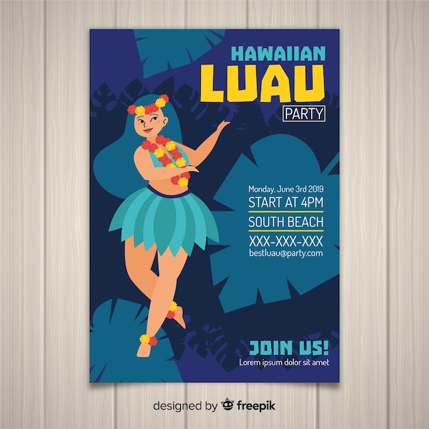 Luau Party Vector Templates – Free Download