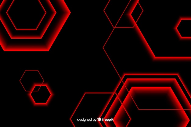 Hexagonal Design in Red Light Lines – Free Download