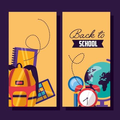 Back to School Supplies Banner Set – Free Download